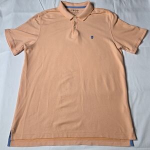 IZOD Mens Polo Advantage Performance Orange Peach Color Large Collard Stretch